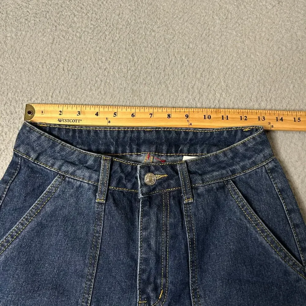 Womens Jeans XS 26 x 31 Blue Medium Wash Wide‎ Leg High Rise Denim Y2K 90s Boho